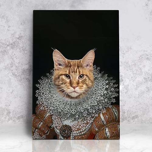 Miniatura 9 de Awesometik Impresión en lienzo personalizada retrato real de mascota a partir de foto, retrato personalizado del Renacimiento, retratos, retratos 20