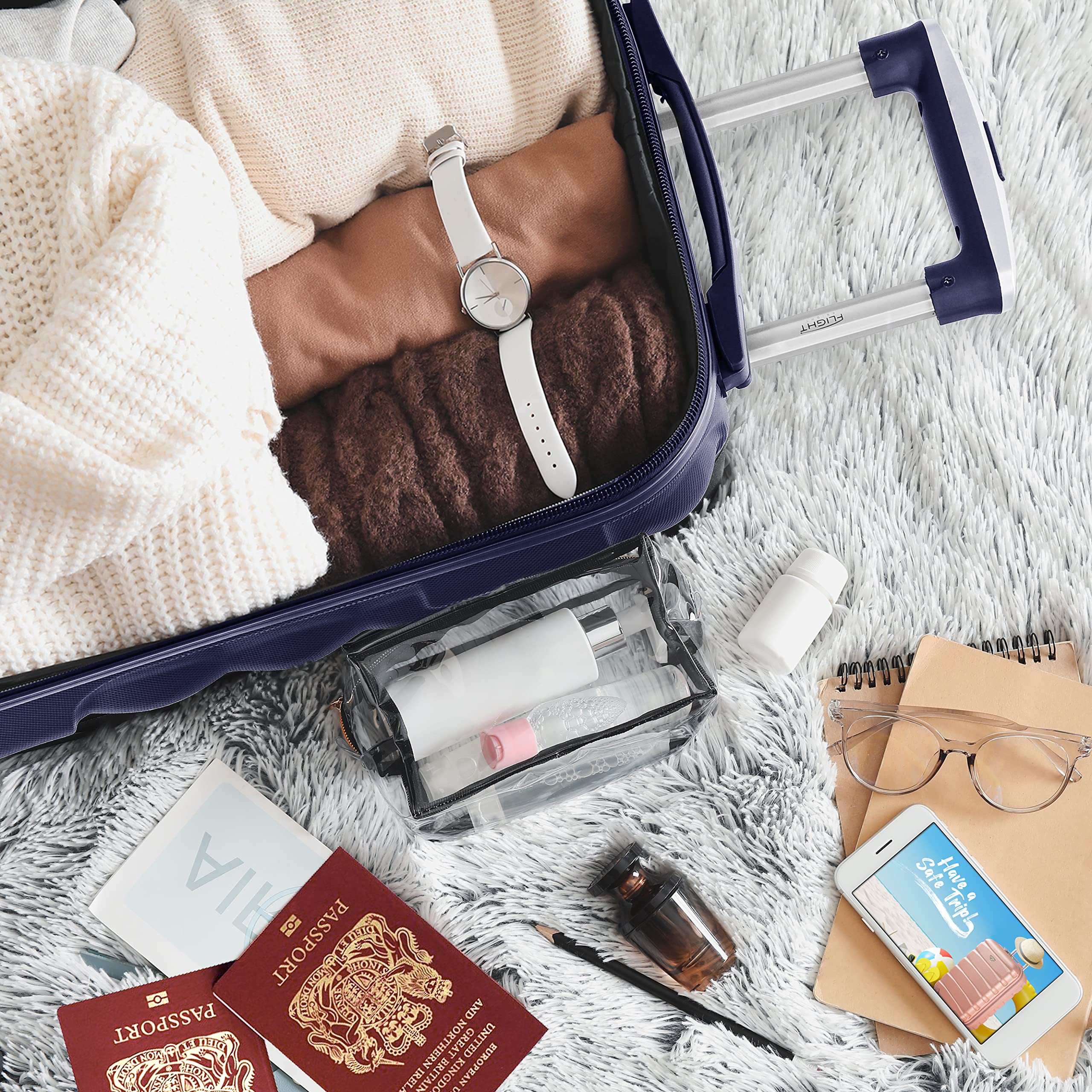 Flight Knight Bubble Suitcase Ryanair easyJet Jet2 Approved 8 Wheel Hardcase Suitcases Cabin or Medium & Large Check-in Sizes