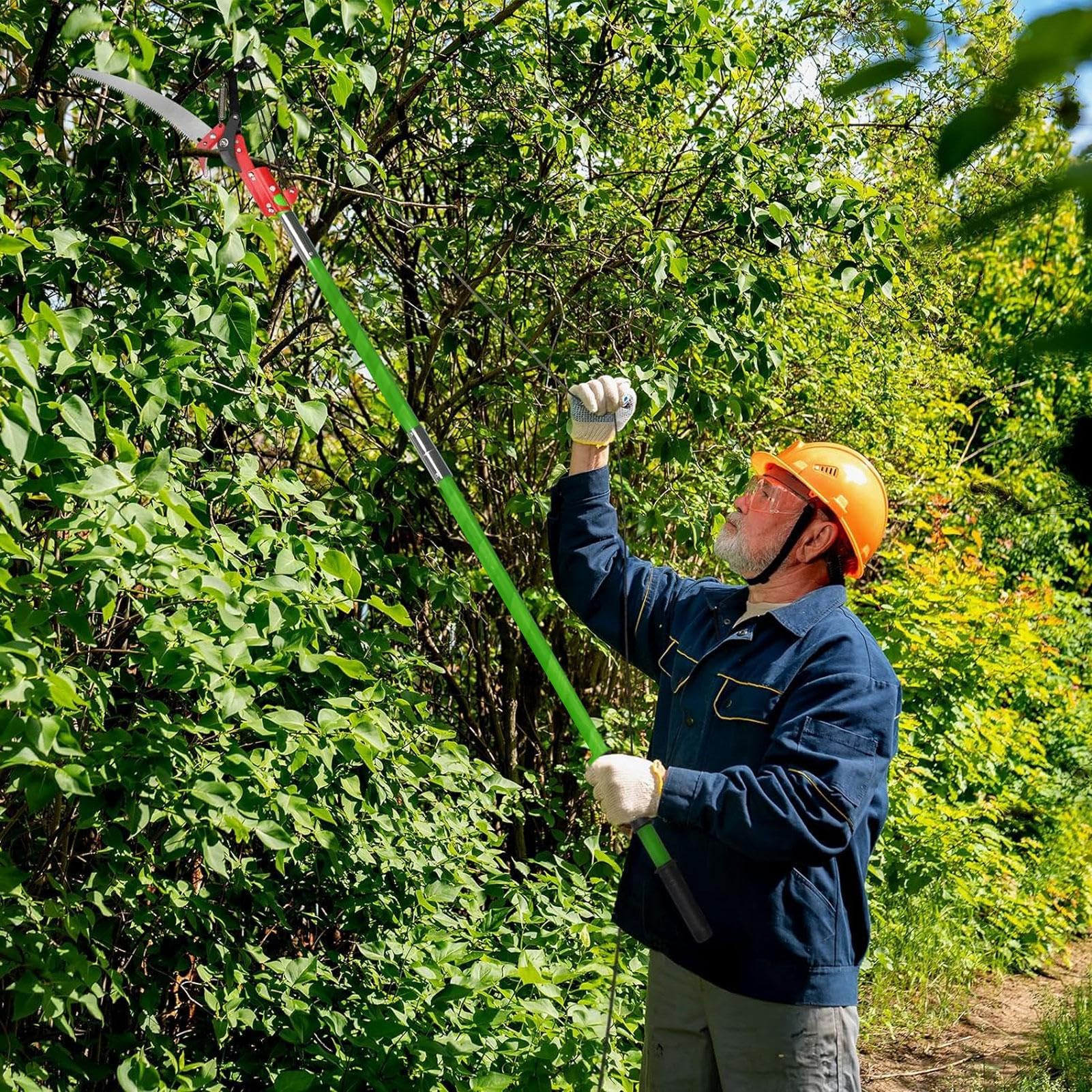 segas da potatura telescopica 6M - segas manuale regolabile da 1 a 6M con 2 lame, forbicis, borsa, 6 manici in fibra di vetro leggeri, set di attrezzi da giardino per potare palme e arbusti