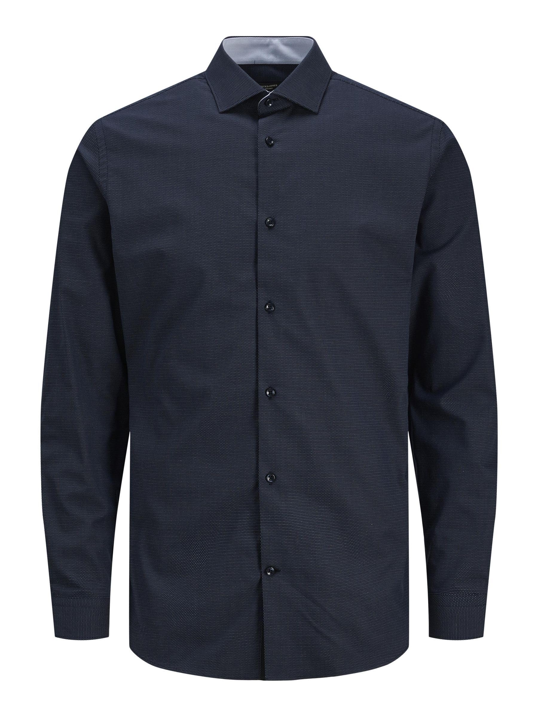 JACK & JONES Mens Jprblaparker Detail Shirt L/S Noos Casual, Perfect Navy/fit: Slim fit, XXL