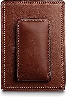 Vista 3 de Bosca Cartera de cuero con bolsillo frontal de lujo para hombre, Marrón oscuro