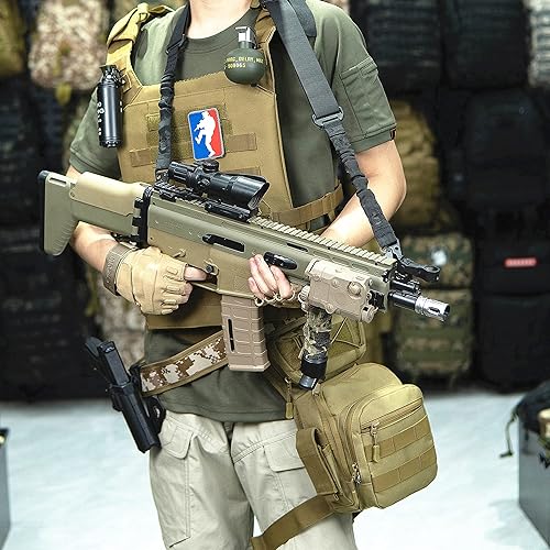 Miniatura 8 de Bolsa táctica para muslos, bolsa de pierna caída, bolsa de cintura para bicicleta y motocicleta y soporte táctico negro para botella de agua Molle