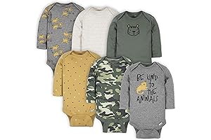 Six-Piece Set of Onesies Bodysuits for Baby Boys (6-9 Months)