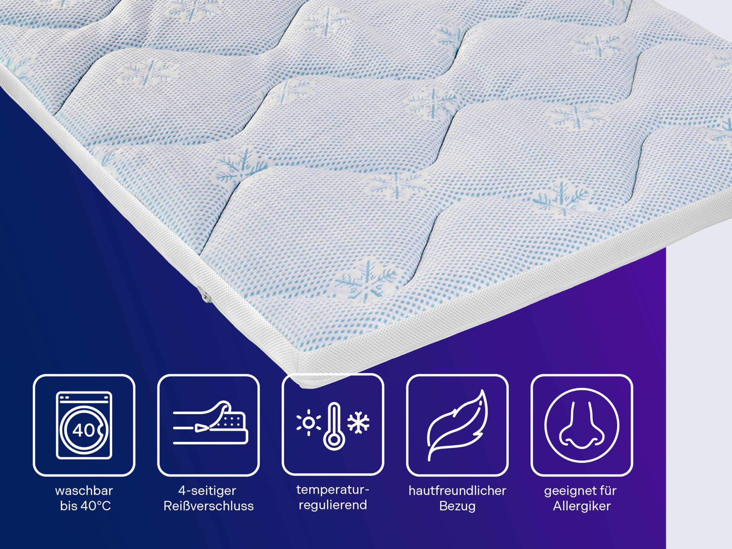 Traumnacht Cool Comfort Matratzentopper 140x200 cm | Sommer & Winter | Kühlender Doppeltuchbezug | Atmungsaktiv & komfortabel | Oeko-TEX Standard 100 Zertifiziert | Deutscher Qualitätsstandard