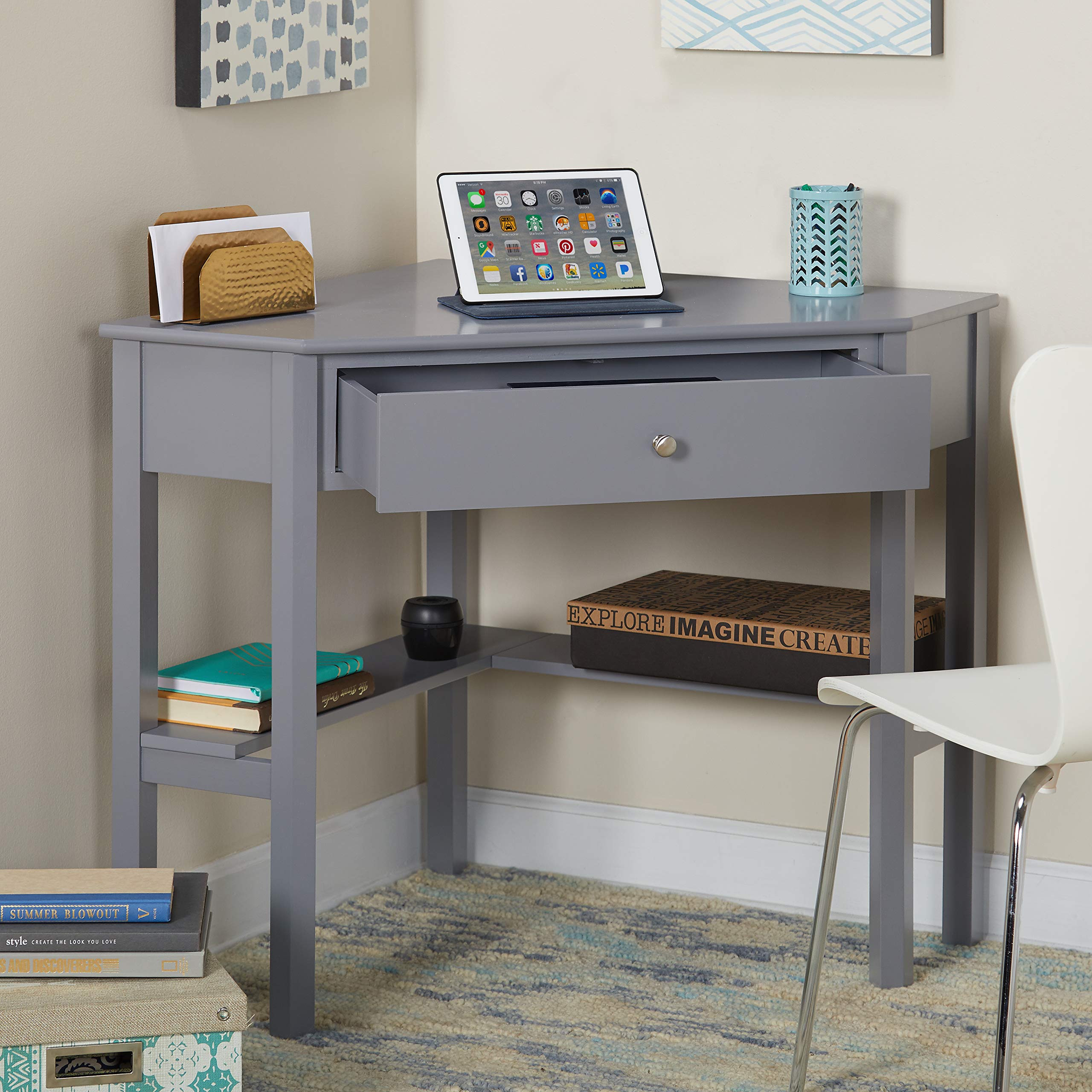 Target Marketing Systems Ellen Corner Desk Drawer And One Storage