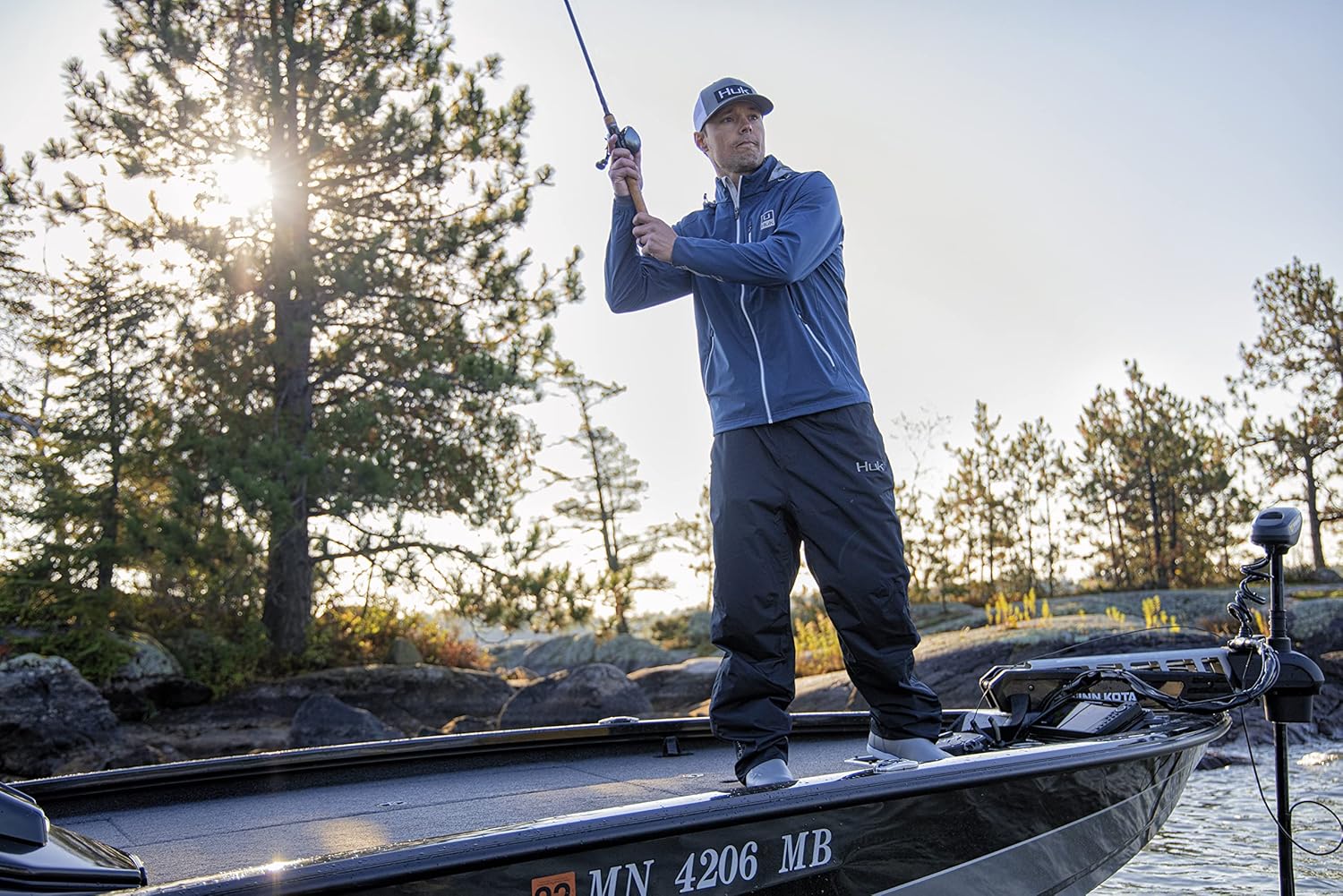 Miniatura 3 de HUK Chaqueta con cremallera impermeable y resistente al viento para hombre