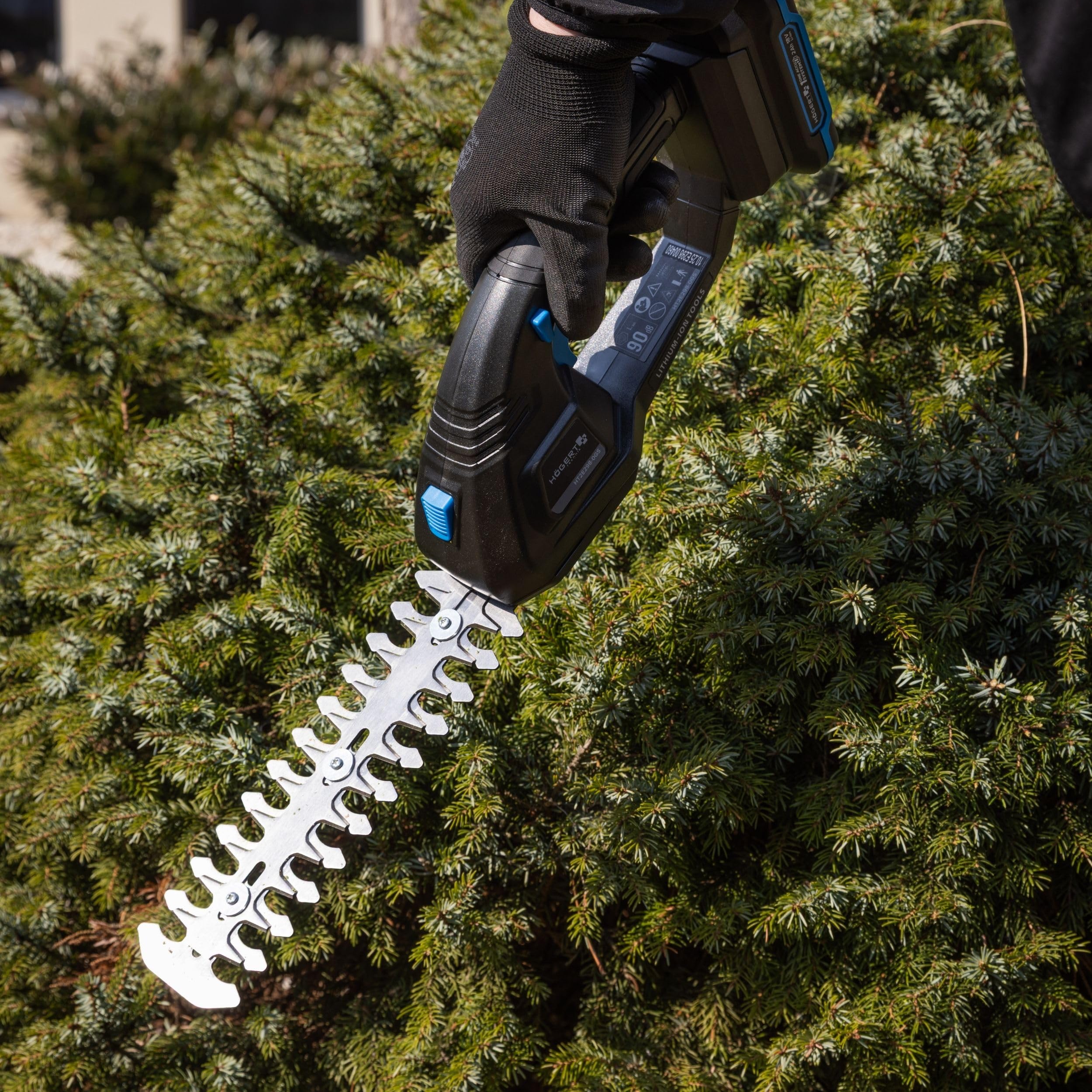 HÖGERT TECHNIK Cisaille à Gazon et Taille-buisson sans Fil 18V, cisaille de Jardin pour Bordures de pelouse, Taille de Forme, Entretien des buissons et des Haies, sans Batterie