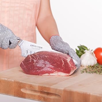 CHEF GEAR Cut Resistant Gloves - High Performance Level 5 Protection, Food Grade by Ergo Chef (Medium) 1 Pair, Grey