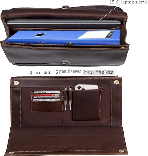 Miniatura 4 de Leather Farm Messenger Bag for Men & Women Premium Vintage Handmade Laptop Briefcase Satchel, Mens Leather Crossbody Bag