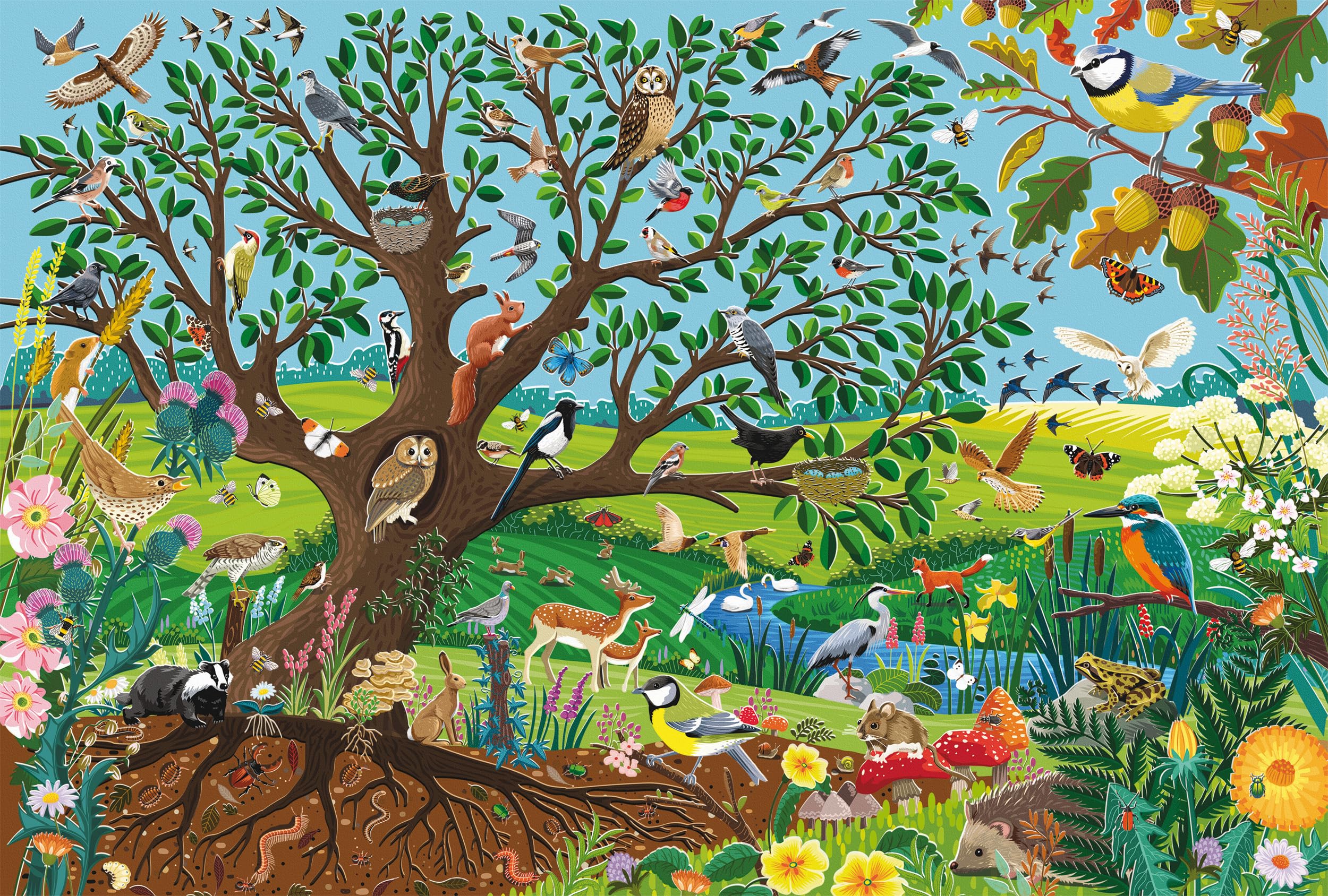 Schmidt Spiele 56573 Animals in the Garden, 60 Pieces Children's Puzzle Made of Grass Cardboard