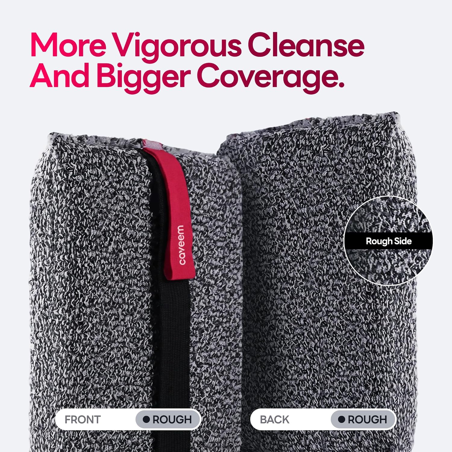 Exfoliating Body Scrubber, Rough Exfoliation Body Exfoliator Sponge for Remove Dead Skin, Body Exfoliating Sponges, Bath and Body Exfoliate Buffer, Mens and Womens Sponge for Shower (2 Pack) - Image 3