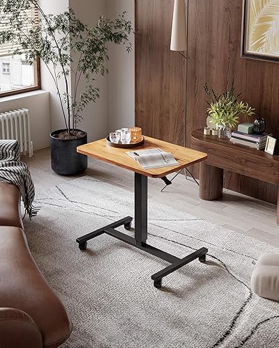 Miniatura 2 de YIHAYO Escritorio móvil de pie, 24 x 16 pulgadas, pequeño escritorio de pie con ruedas, escritorio portátil neumático para computadora portátil con