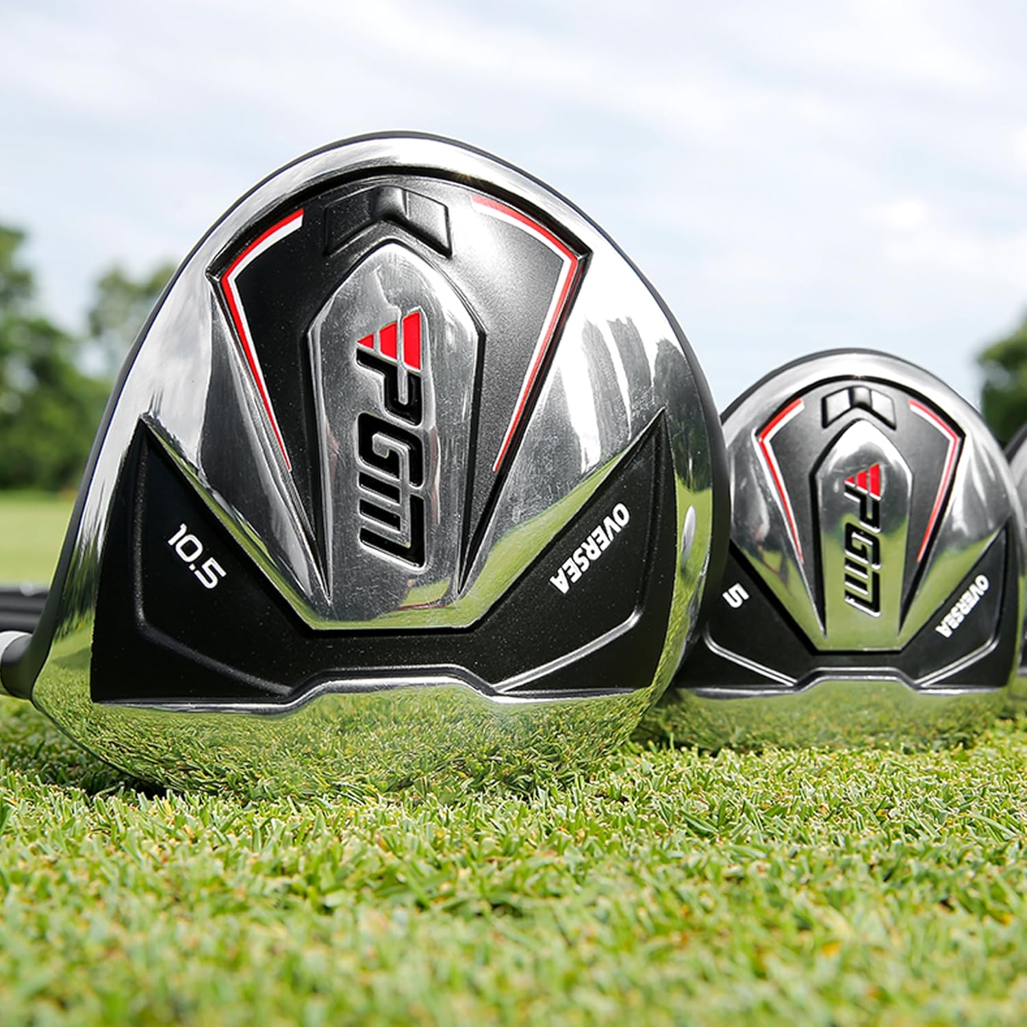 PGM 13/18 Pieces Men's Complete Golf Club Set with Driver, Fairway, Hybrid, Irons, Putter, Stand Bag & Headcovers - Ideal for Beginners (Standard/+1inch Sizes)
