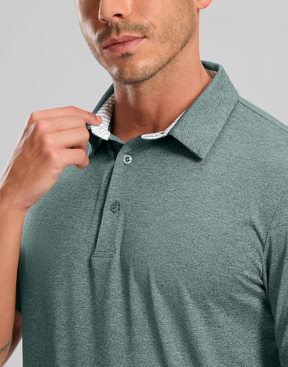 Golf Shirts Heather Polo Short Sleeve Dry Fit Lightweight Moisture Wicking Collared Shirts Casual Athletic Business - Image 4