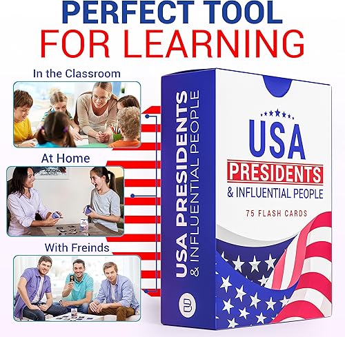 Miniatura 5 de Tarjetas Flash de Historia de Estados Unidos - 75 Presidentes estadounidenses y personas influyentes - Recurso de aprendizaje AP para estudiar,