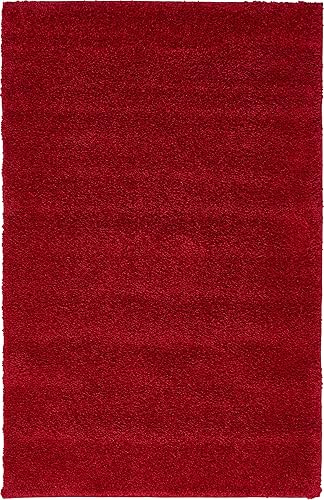 Miniatura 10 de Unique Loom Colección Solo - Alfombra de área Calabasas (3 pies 3 pulgadas x 5 pies 3 pulgadas, rectangular, rojo)