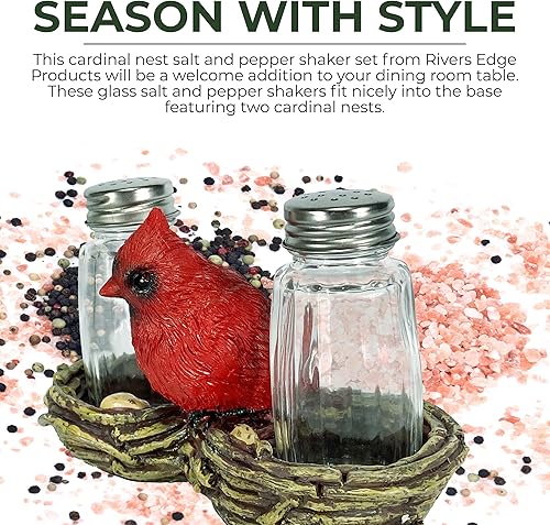 Miniatura 63 de River's Edge Juego de salero y pimentero, de resina de polímero, pintado a mano. Cocodrilo (Alligator),Bass,Oso y abejas,Azul Cangrejo,Bobber,Bull