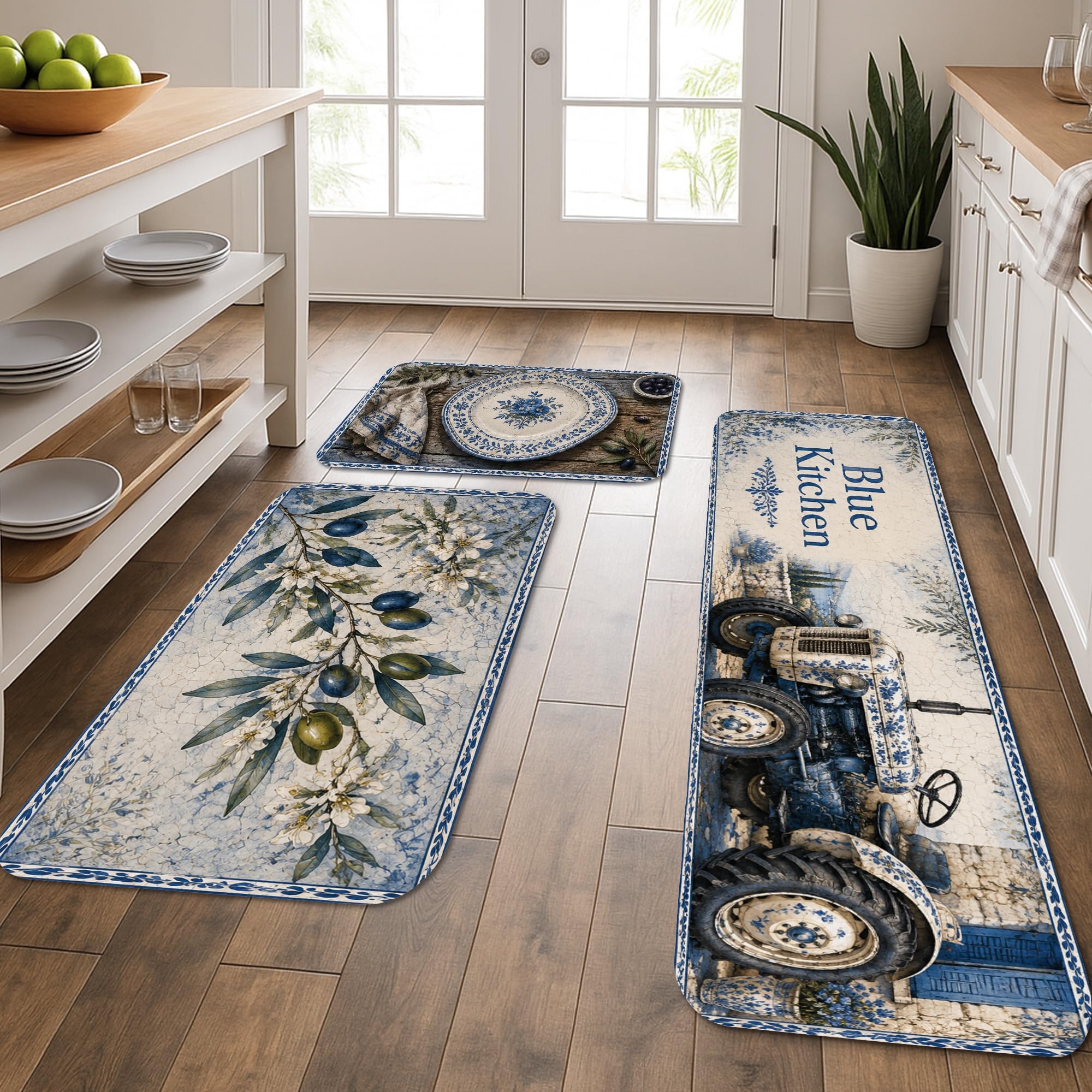 Tapis de cuisine lavables et confortables pour un sol rustique