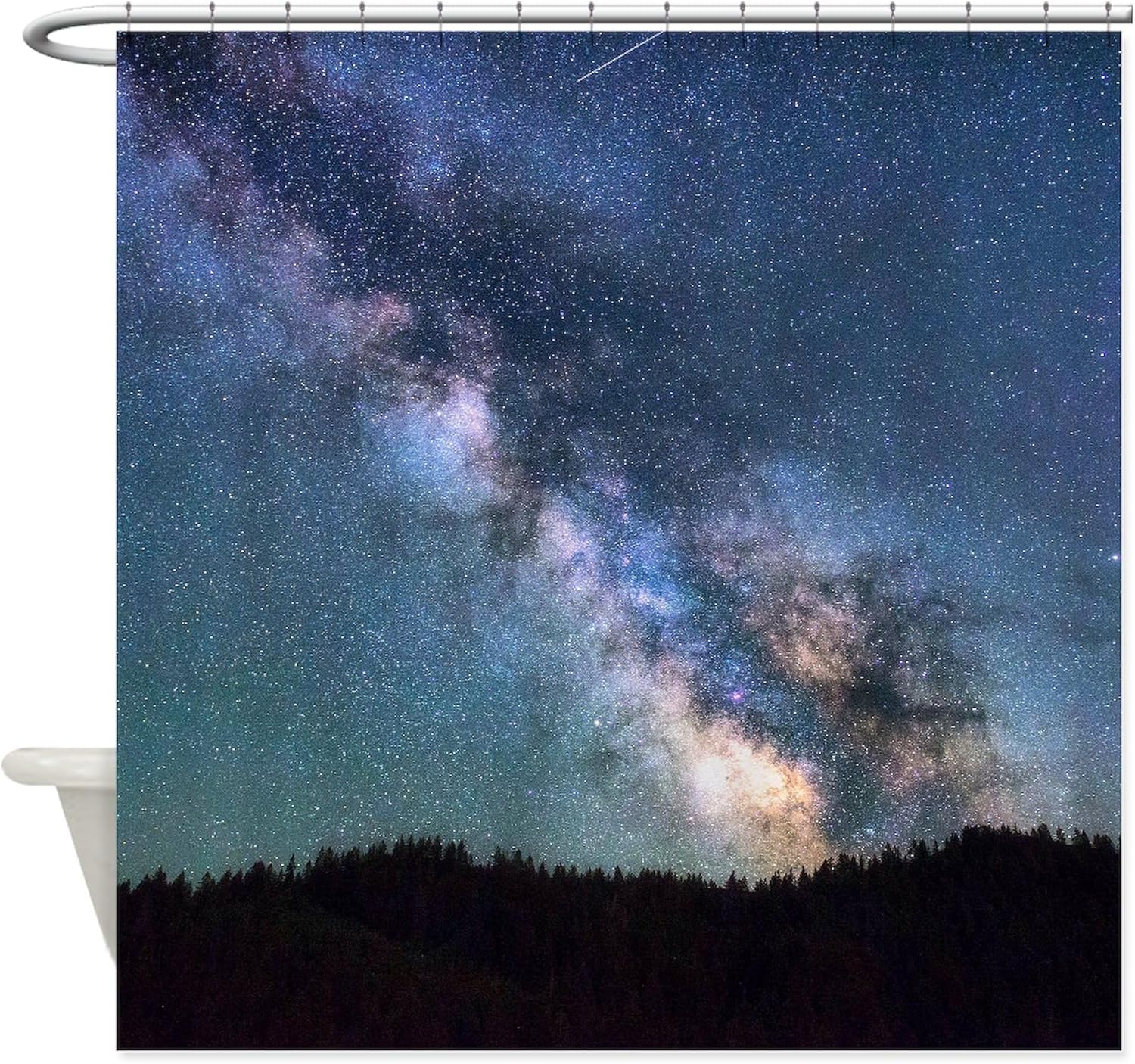CafePress Milky Way Stars Decorative Fabric Shower Curtain