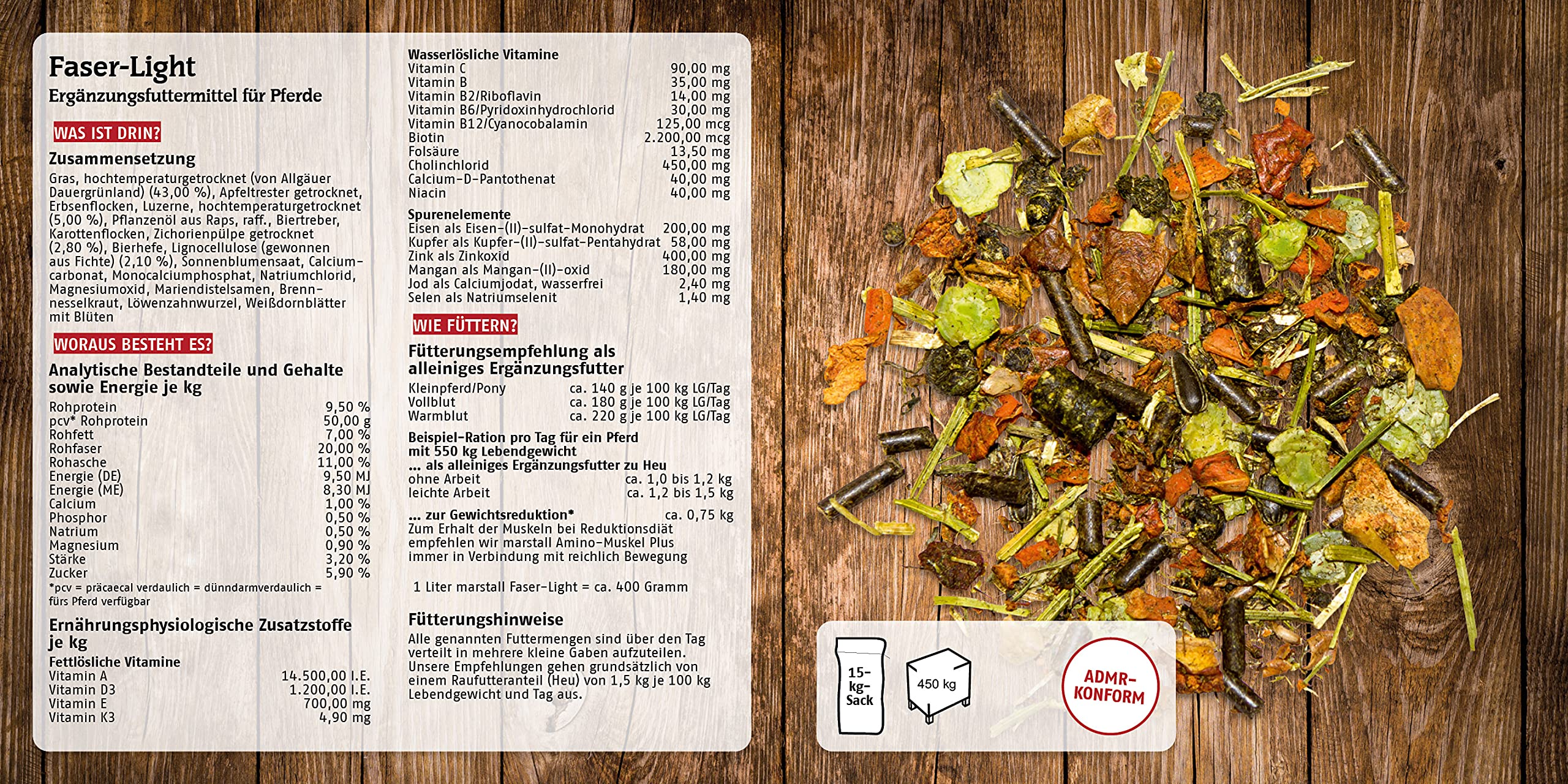 marstall Premium-Pferdefutter Luce In Fibra, Confezione da 1 (1 x 15 Kg)
