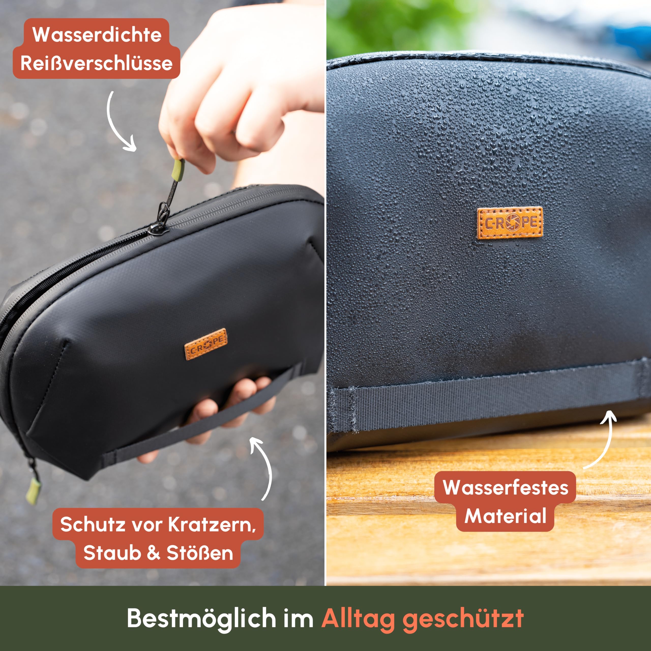 C-Rope wasserfeste Premium Elektronik Organizer Tasche zum Reisen - Kabeltasche für Elektro Zubehör - Tech Pouch