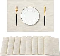 Vista 101 de Leetaltree - Manteles individuales, resistentes al calor, antideslizantes, para mesa de comedor, lavables, duraderos, tejido de PVC