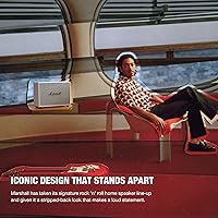 Vista 5 de Marshall Woburn III Bocina Bluetooth para el hogar - Sonido estéreo fuerte con controles de graves y agudos Alimentación mediante enchufe Crema