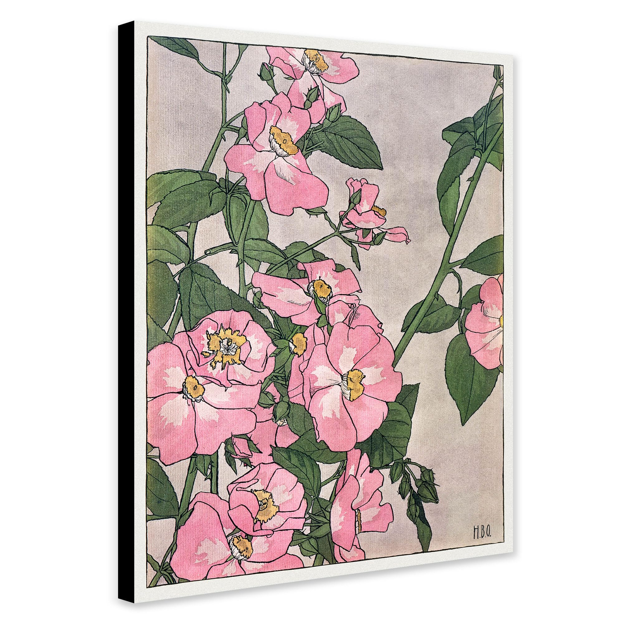 Amazon.com: Prairie Rose Floral Pink Wall Art by Hannah Borger