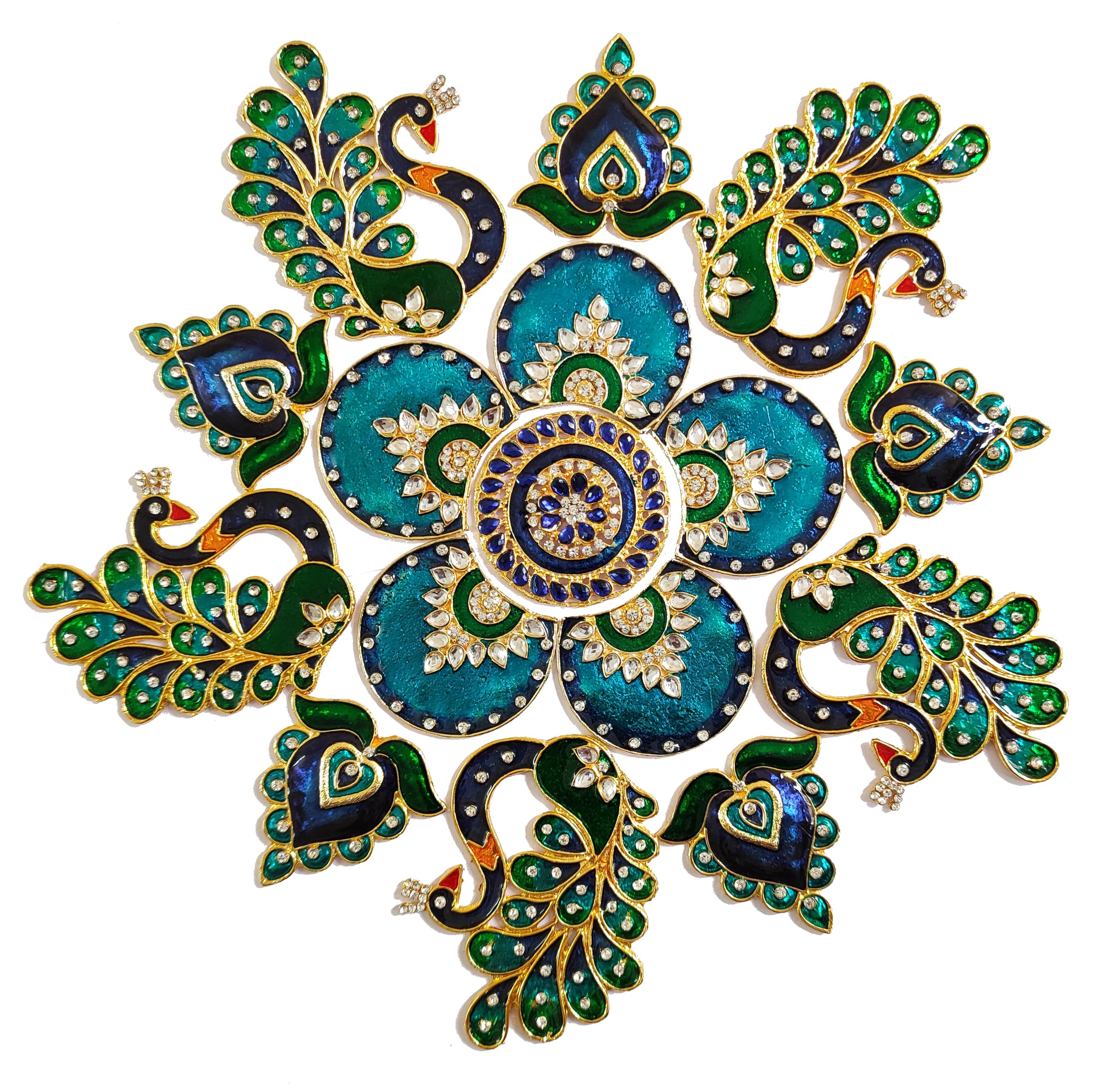 Peacock Metal Rangoli with Diamond and Meenakari (B09VDFJ344) Amazon Price History, Amazon Price Tracker