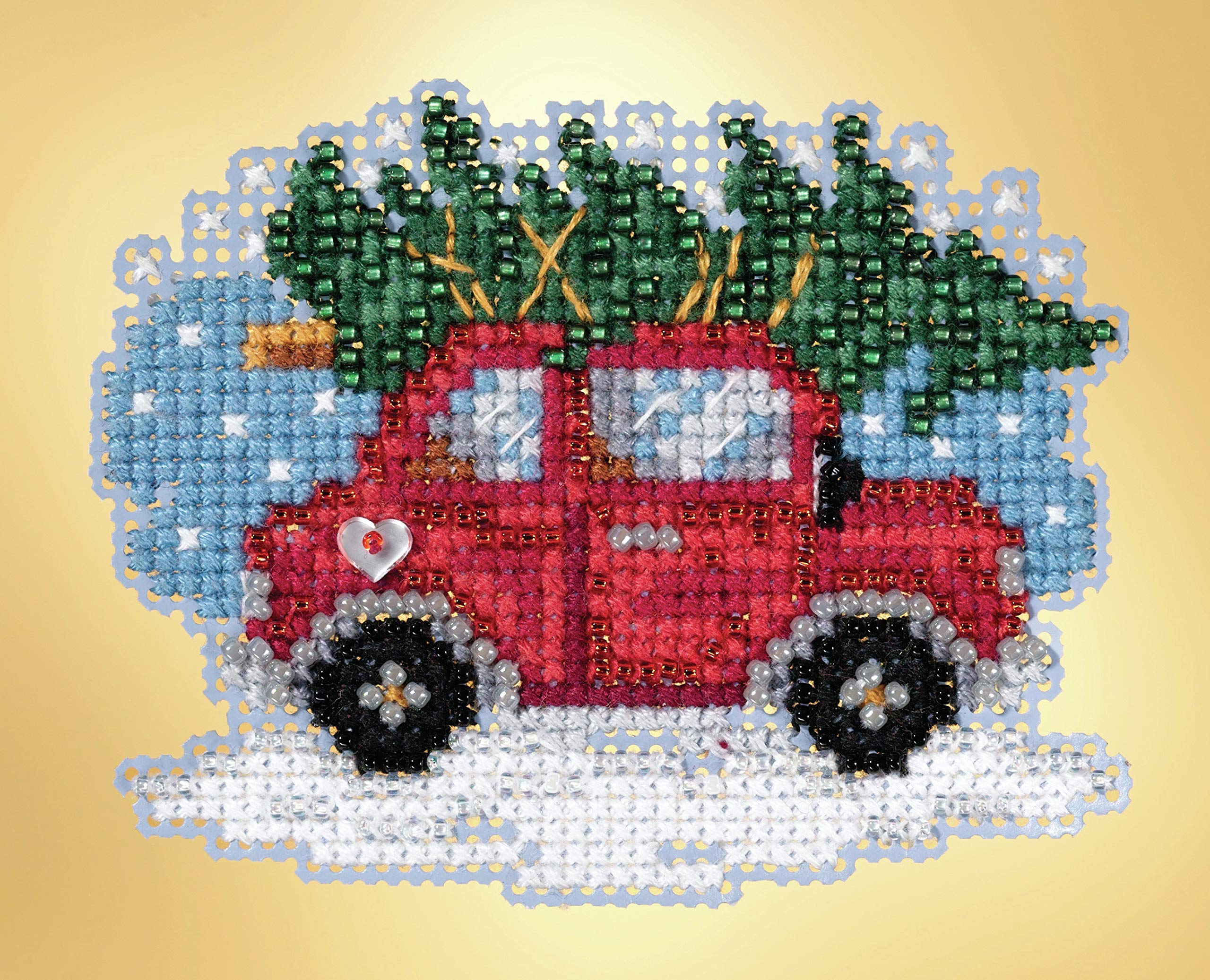Tree Shopping Beaded Counted Cross Stitch Ornament Kit Mill Hill 2019 Winter Holiday MH181931