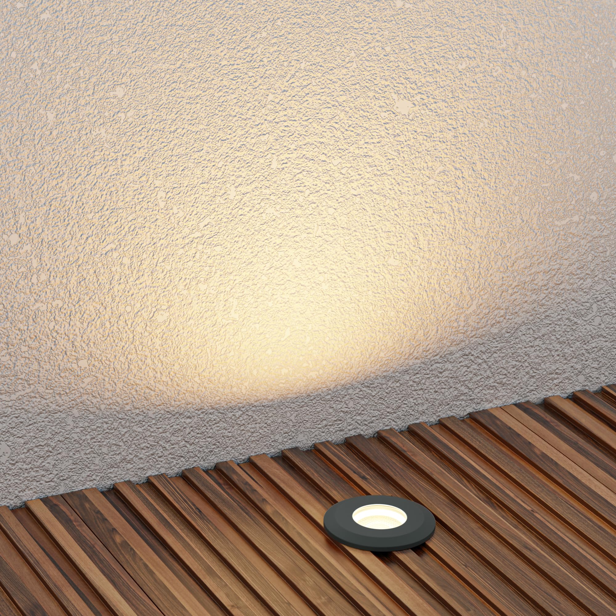 ledscom.de Luce da incasso a terra a LED BINO per esterni, antracite, IP67, 32 mm Ø, bianco caldo, set di 10