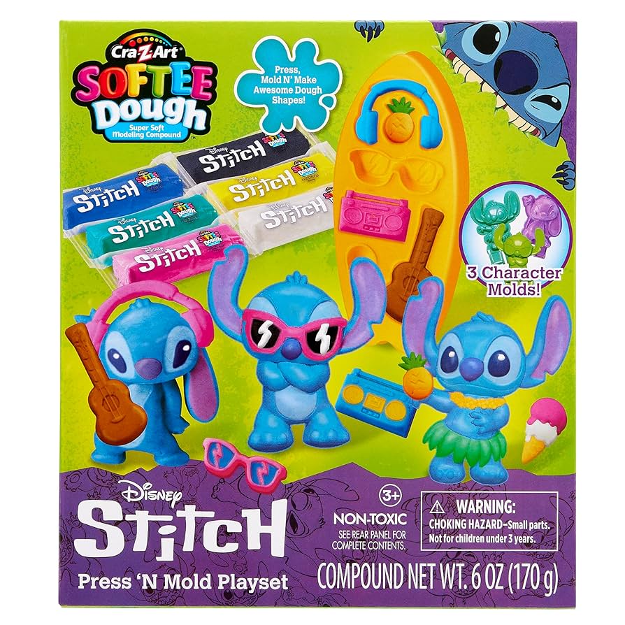 Amazon.com: Cra-Z-Art Disney Stitch Softee Dough Press 'N Mold