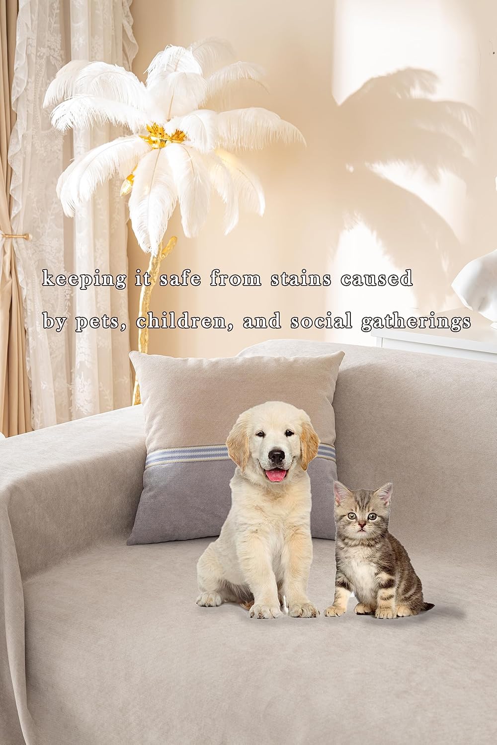 Waterproof & Anti-Slip Sofa Cover - Cat & Dog Claw-Resistant Furniture Protector, Stylish Scratchproof Couch Cover for Pets, Universal Fit Most Couche(XXLarge,78"X133")