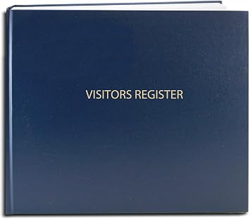 BookFactory Visitor Log Book Register, Blue, Hardbound, 120 Pages