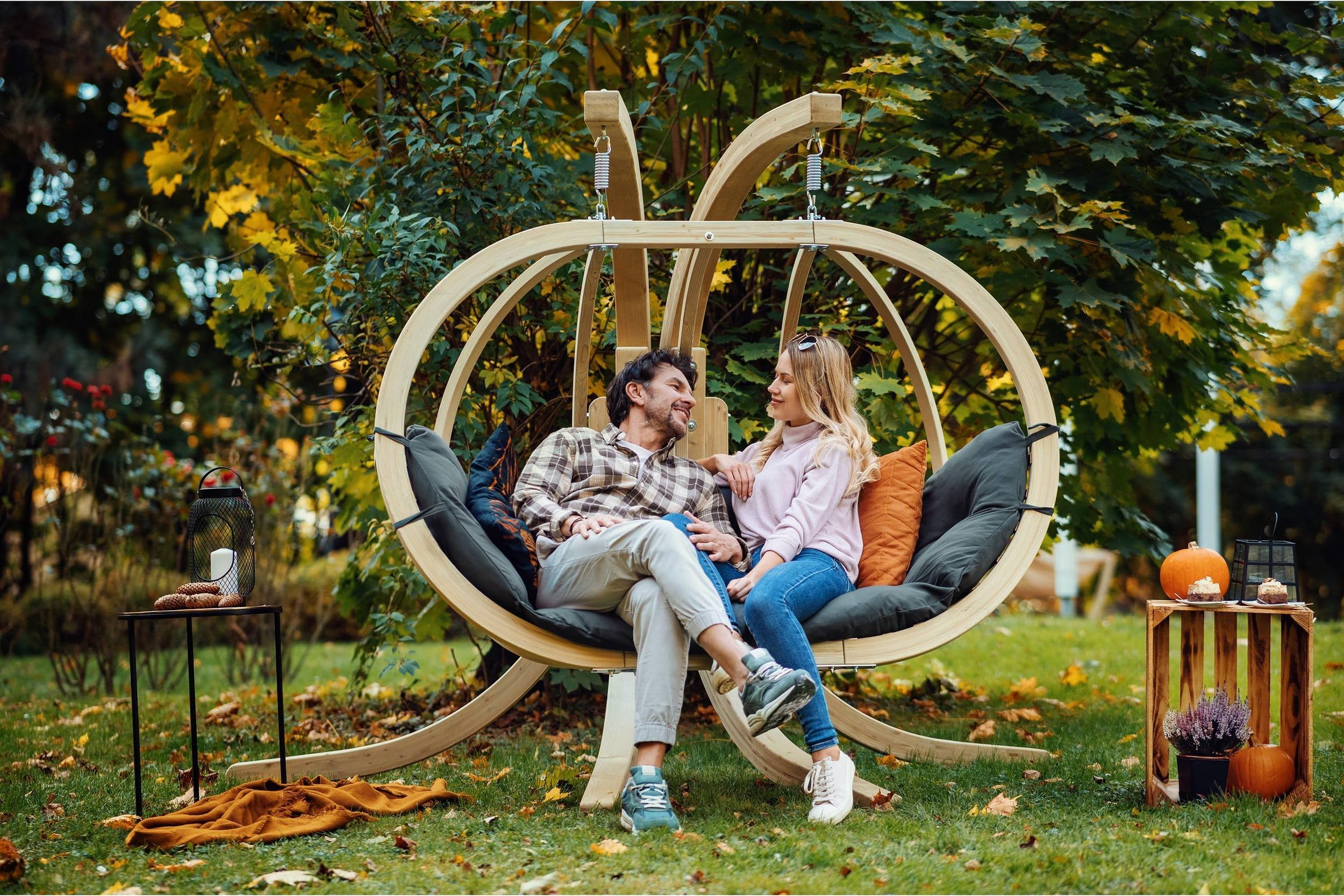 KONSIMO Fauteuil suspendu avec support ou sans - 1 place/2 places avec coussin, résistant aux intempéries et résistant, pour l'intérieur et l'extérieur - Pour l'intérieur et l'extérieur (fauteuil