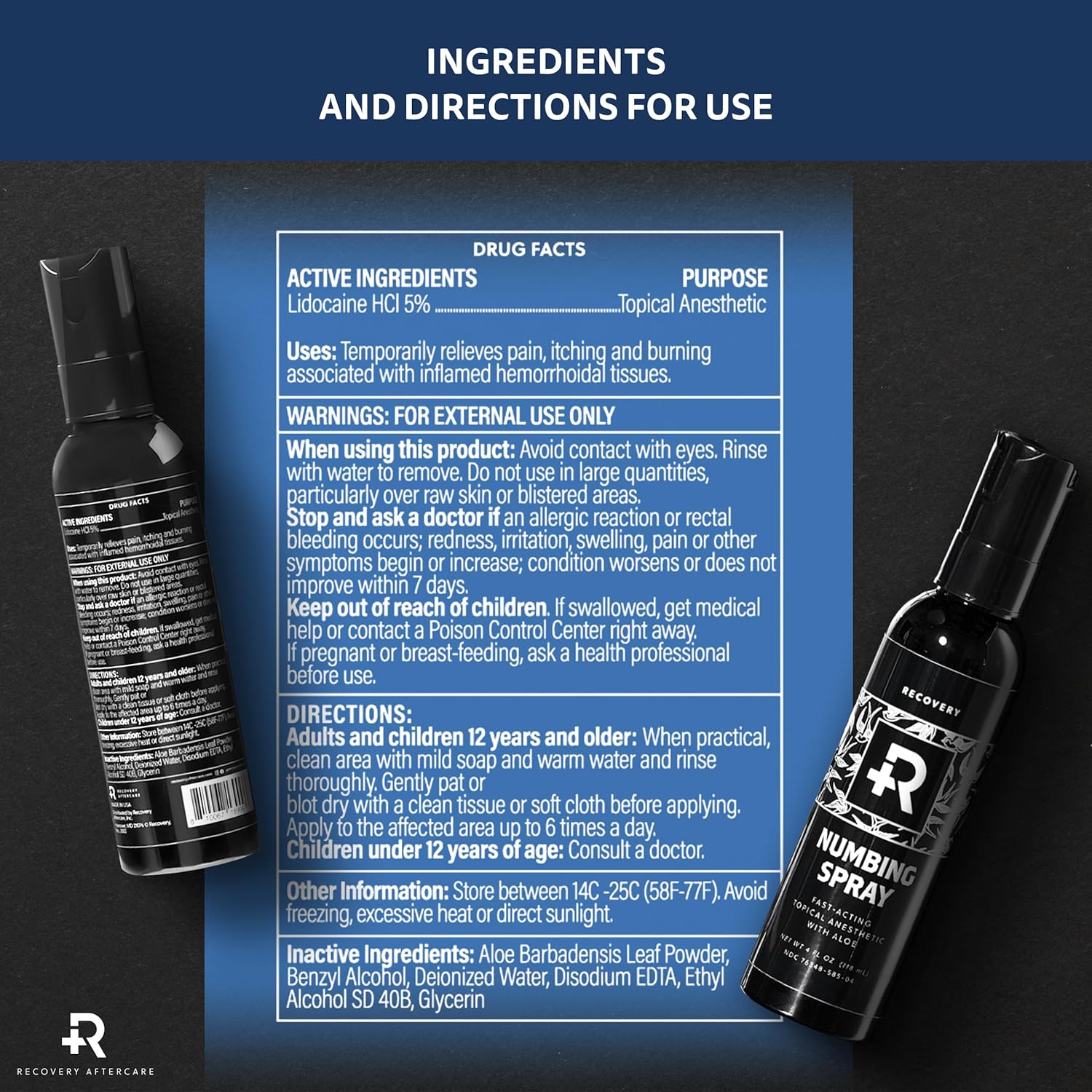 Recovery Aftercare Numbing Spray (4 fl oz)