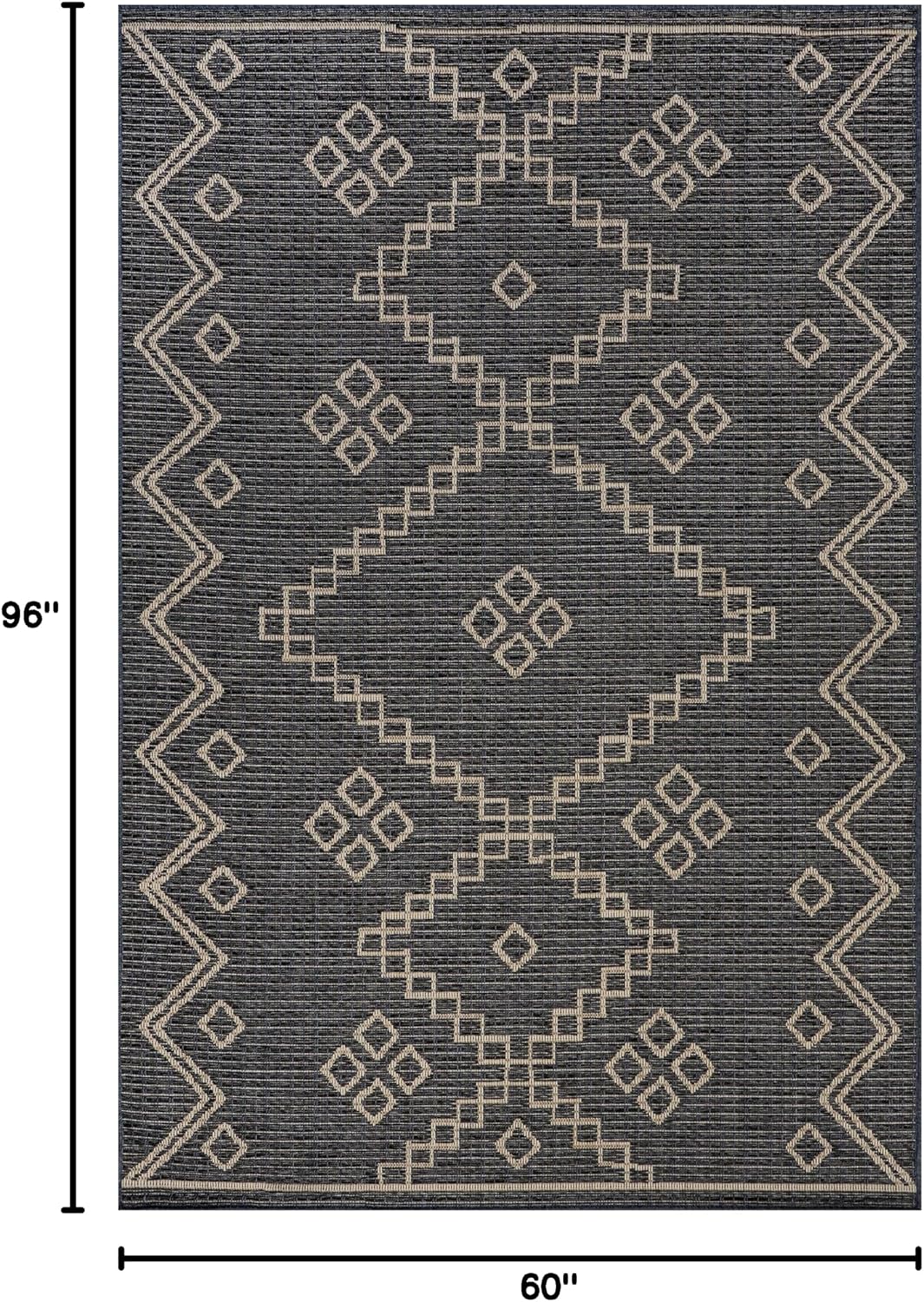 nuLOOM Julieta Diamonded Helix Indoor/Outdoor Area Rug, 5x8, Grey