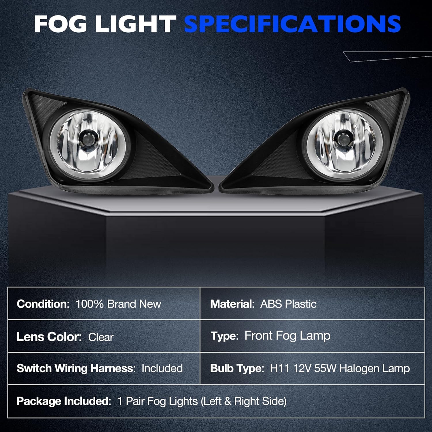 Fog Lights - Front Fog Lamps Assembly Compatible with Corolla Altis 2008 2009 2010 - Fog Light Replacement Kit Replace#812200d042, 812100d042, sc2592100, and sc2593100