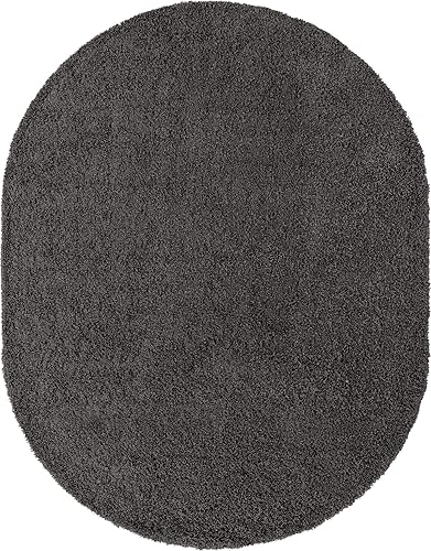 Miniatura 11 de Unique Loom Solid Shag Collection - Alfombra de área (7' 10" x 10' ovalada, gris grafito)