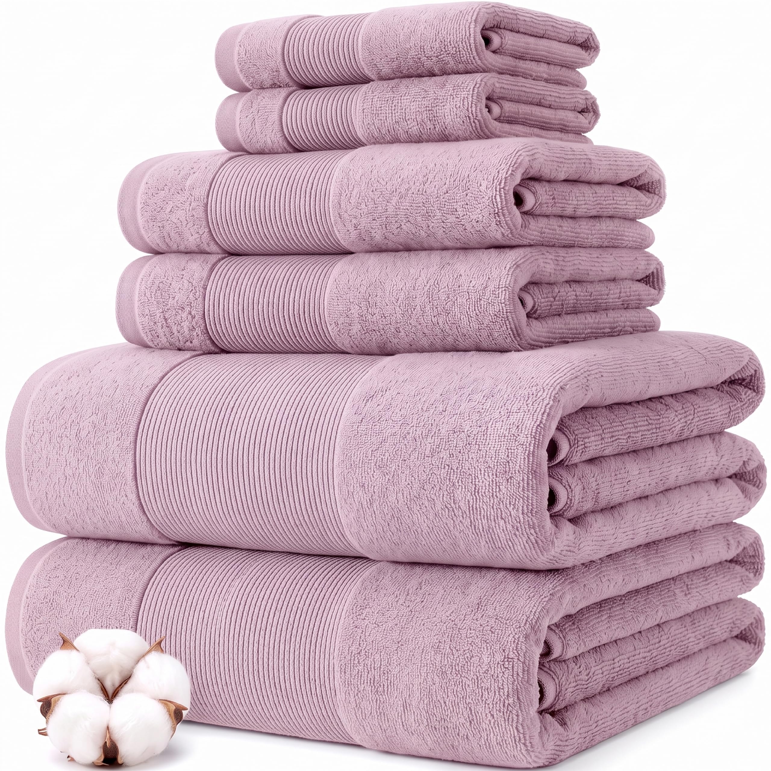Modern Threads Amrapur Overseas Air Cloud 6-częściowy zestaw 100% bawełnianych ręczników Zero Twist, ręczniki kąpielowe, ręczniki do rąk i ściereczki do mycia, super chłonne i szybkoschnące, 500 g/m²,