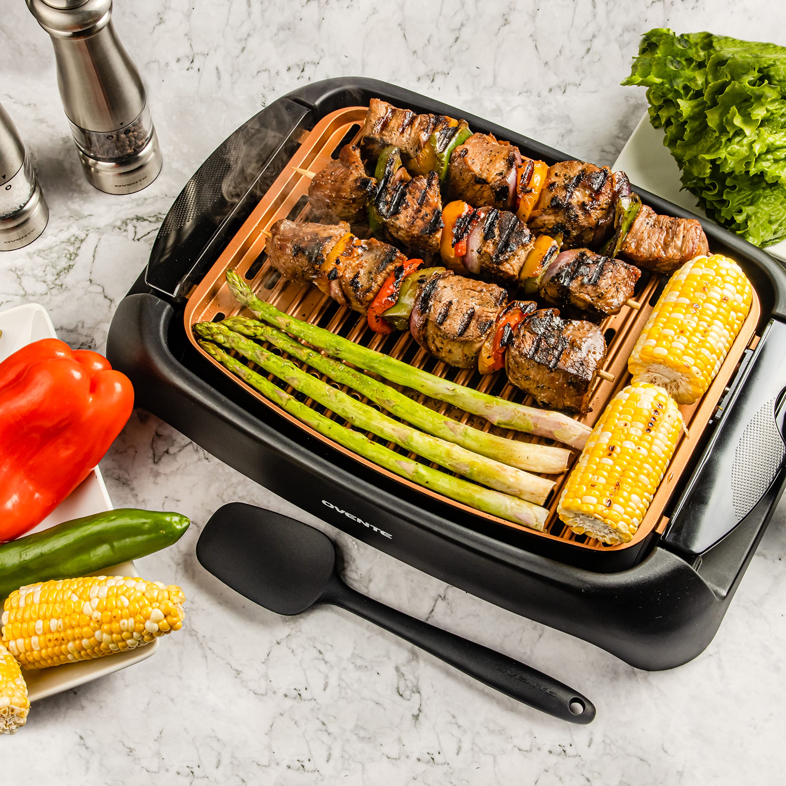 Plate Ovente Griddle Ovente Electric Indoor Grill With 13x10 Inch