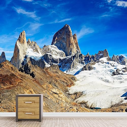 Miniatura 3 de SIGNFORD Papel tapiz adhesivo de construcción fácil de despegar. Papel tapiz de montaña ártica de nieve derretida, 66 x 96 pulgadas. Calcomanías de