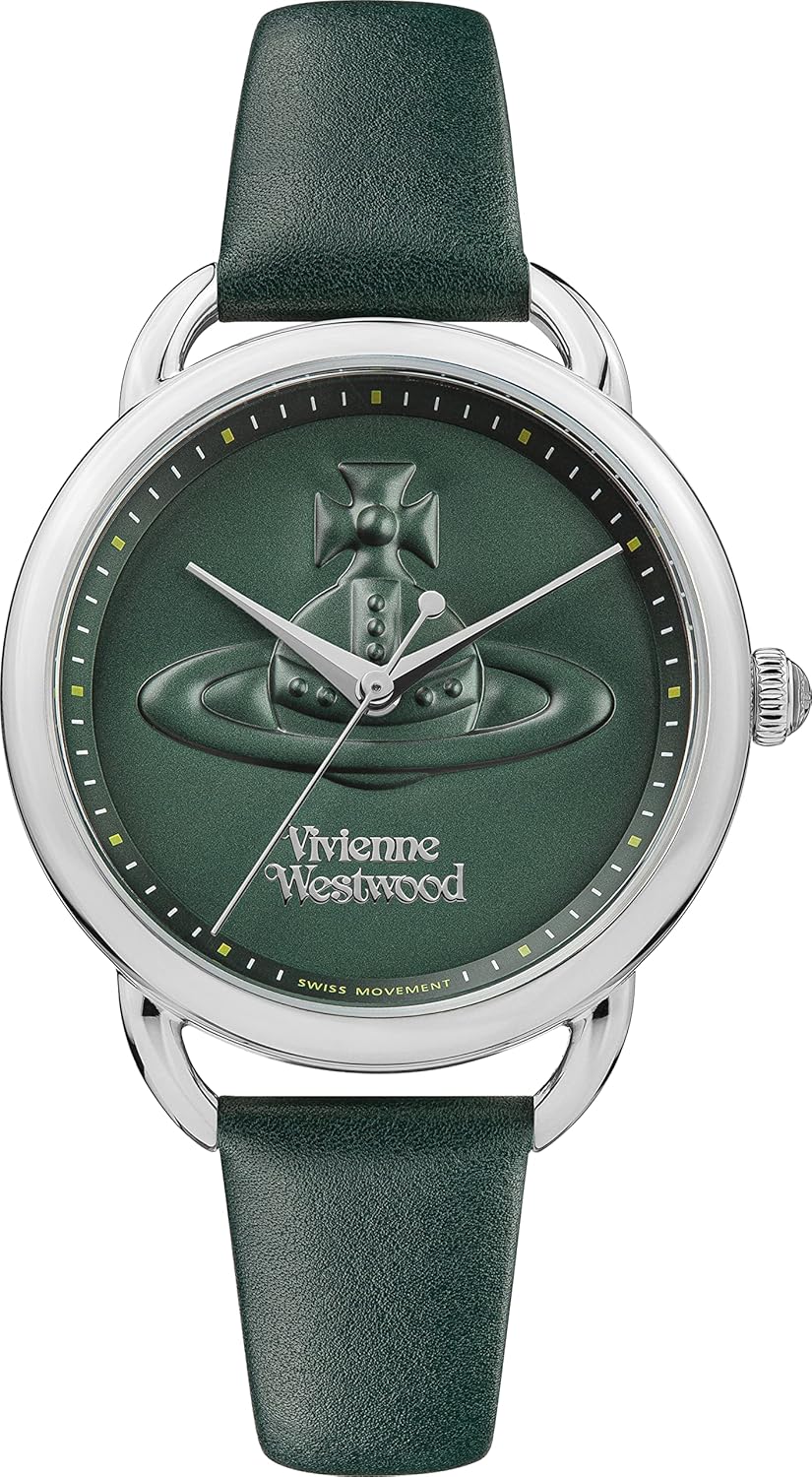 Vivienne Westwood Orologio Al quarzo Donna, misura cassa 33.50mm con quadrante Verde Analogico e cinturino Verde in Pelle VV163SLGR Vivienne Westwood Orologio Al quarzo Donna, misura cassa 33.50mm con quadrante Verde Analogico e cinturino Verde in Pelle VV163SLGR