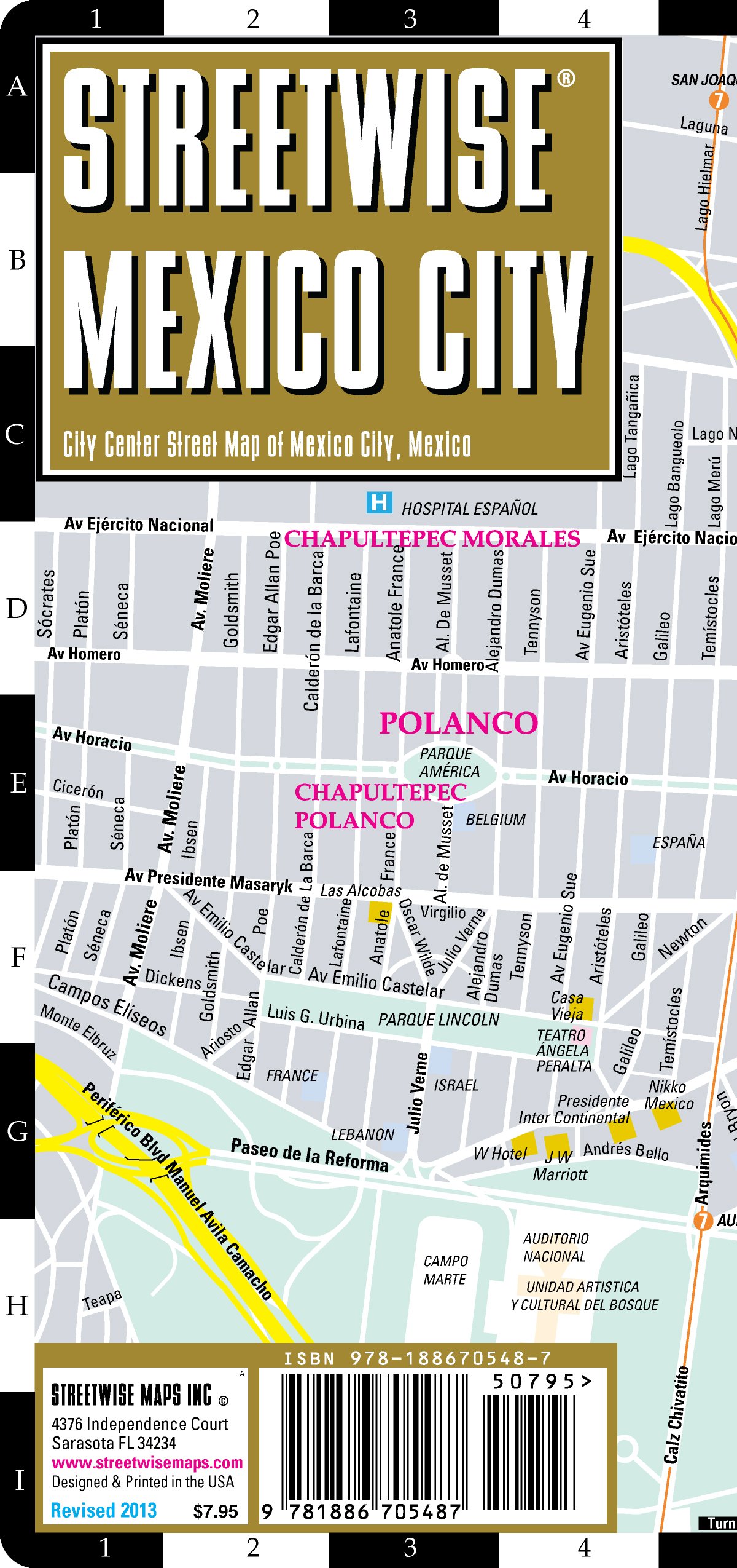 Streetwise Mexico City Map - Laminated City Center Street Map of Mexico City, MX - Folding pocket size travel map with metro map
