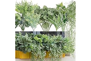 19Pcs UV Resistant Artificial Boxwood Window Flower Box Hanging Plants