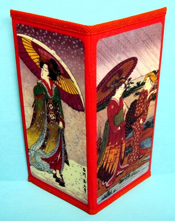 Set of 4 Japanese Rice Paper Wallets Style GroupA