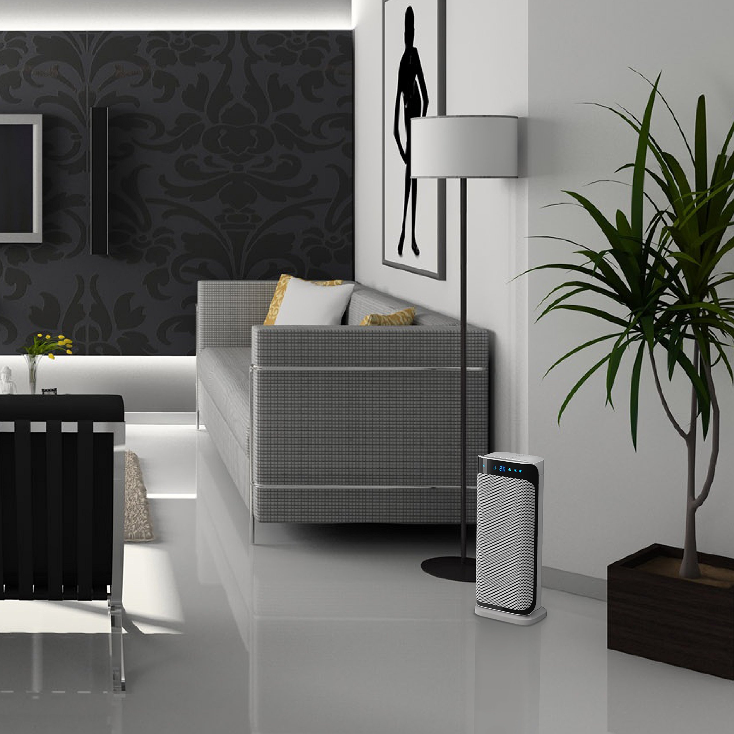 Brandson - Termoventilatore con Telecomando - Termoventilatore in Ceramica Bagno a Risparmio energetico, Silenzioso - Riscaldamento rapido con Funzione di Oscillazione - 2 Livelli di Riscaldamento -
