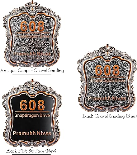Vista 69 de Placa de dirección personalizada para vivienda con números fundidos de 12 pulgadas para exteriores, placa de identificación de dirección clásico-04