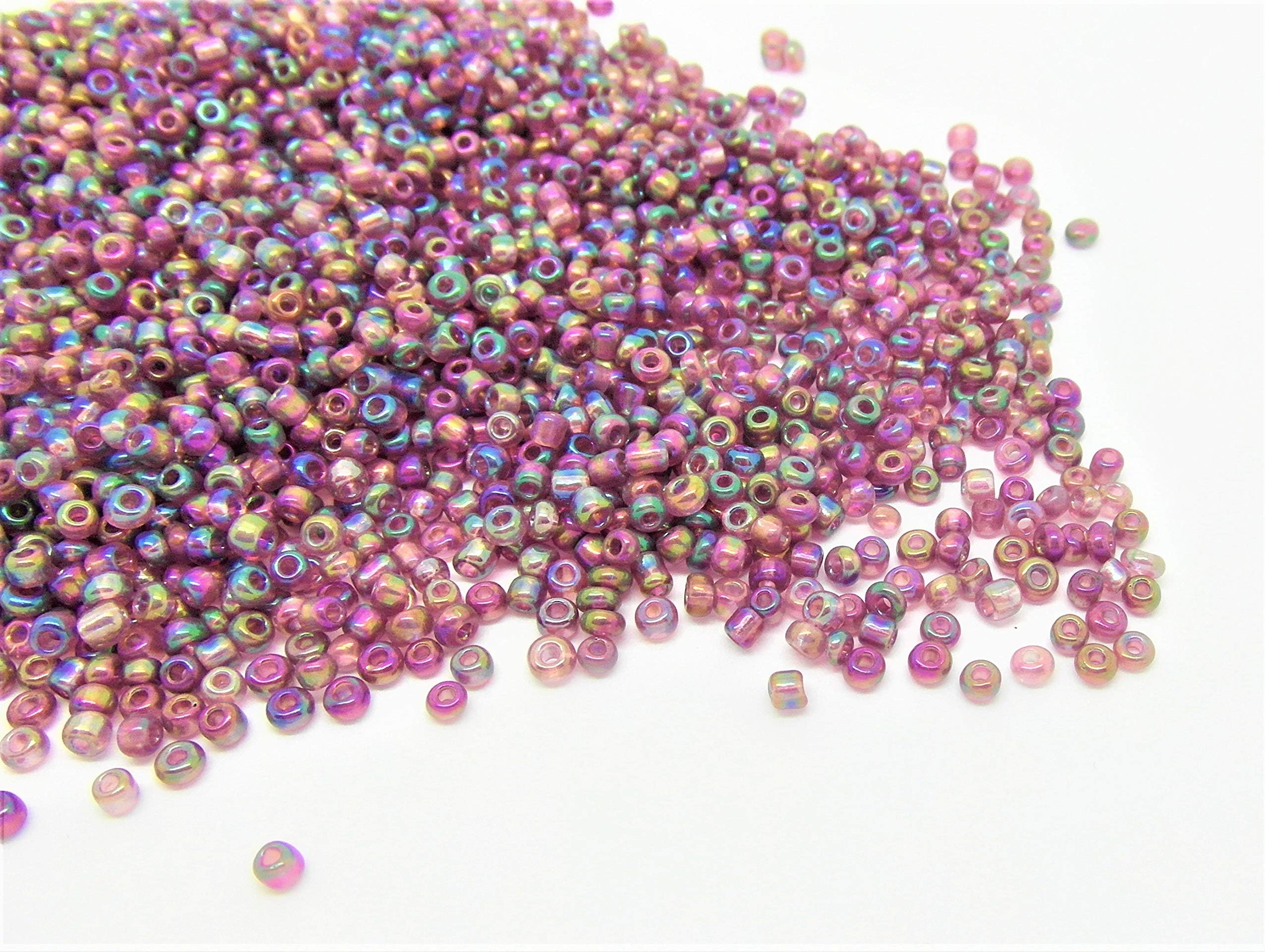 50g Mauve/Purple AB Seed Beads Glass 3mm Size 8/0 P00228XA