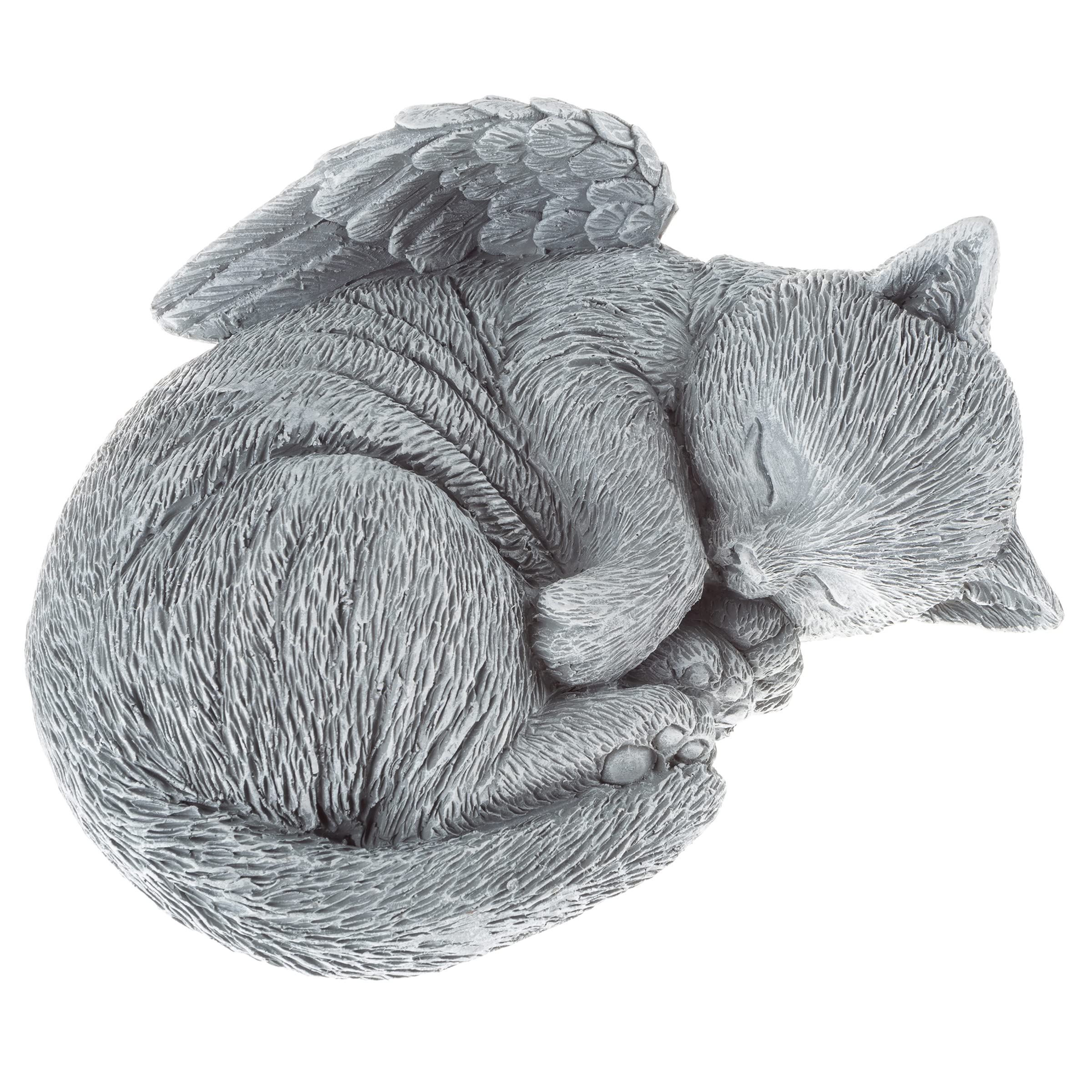 Cat Memorial Stone - Peaceful Sleeping Kitten Angel Statue for Garden, Remembrance, Grave Marker, and Loss - Pet Sympathy Gift by Pure Garden (Gray)